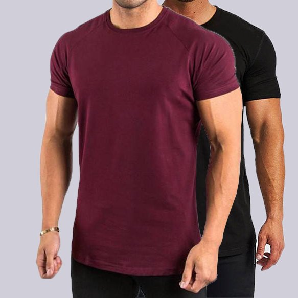 Mens Sports Fitness 95% Cotton 5% Spandex T-shirt 6648-u print logo 4