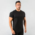 Mens Sports Fitness 95% Cotton 5% Spandex T-shirt 6648-u print logo 20