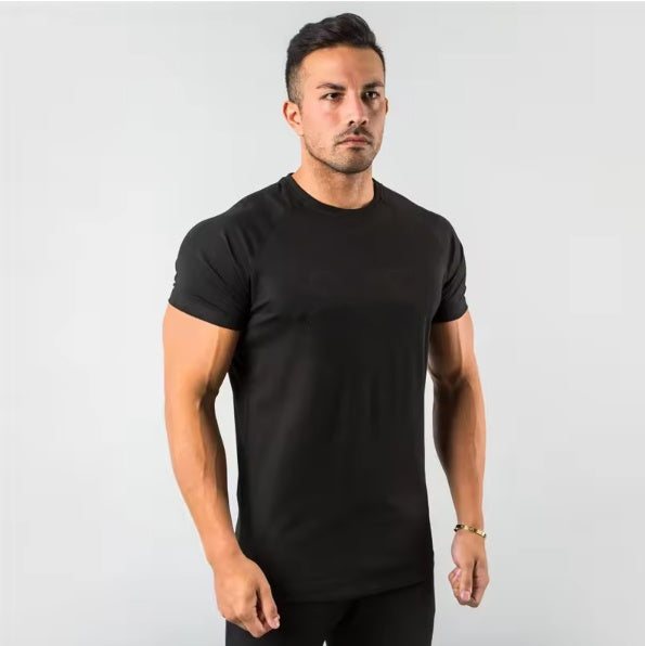 Mens Sports Fitness 95% Cotton 5% Spandex T-shirt 6648-u print logo 20