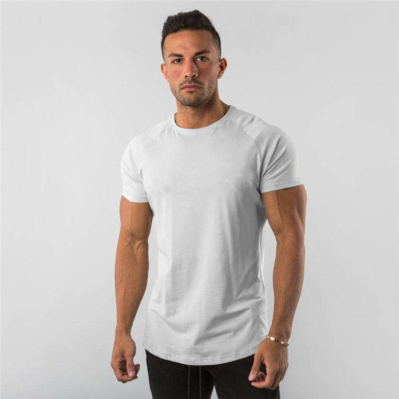 Mens Sports Fitness 95% Cotton 5% Spandex T-shirt 6648-u print logo 12