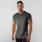 Mens Sports Fitness 95% Cotton 5% Spandex T-shirt 6648-u print logo 24