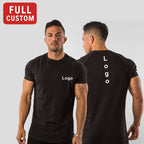 Mens Sports Fitness 95% Cotton 5% Spandex T-shirt 6648-u print logo 16