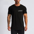 Mens Sports Fitness 95% Cotton 5% Spandex T-shirt 6648-u print logo 8