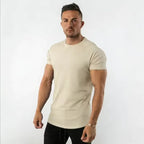 Mens Sports Fitness 95% Cotton 5% Spandex T-shirt 6648-u print logo 28