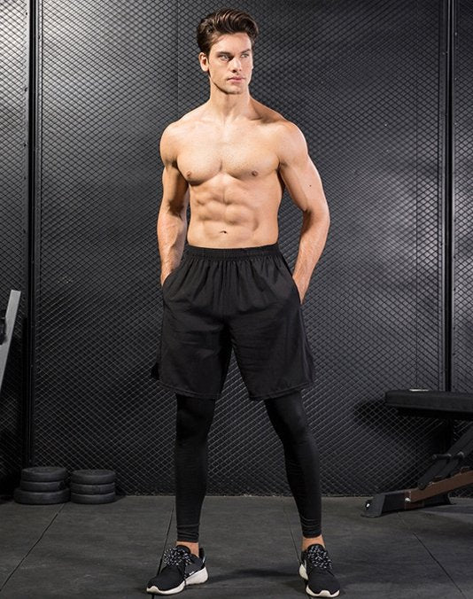 Mens Compression Sports 96%polyester 14%spandex Pants 7010 print logo 13