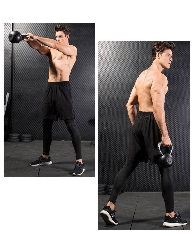 Mens Compression Sports 96%polyester 14%spandex Pants 7010 print logo 14