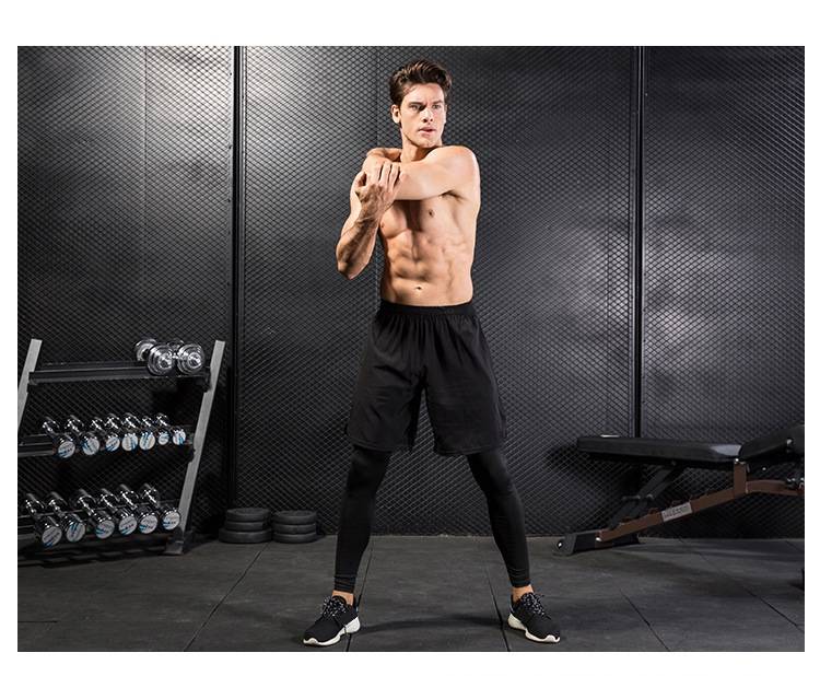 Mens Compression Sports 96%polyester 14%spandex Pants 7010 print logo 15