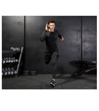 Mens Compression Sports 96%polyester 14%spandex Pants 7010 print logo 18