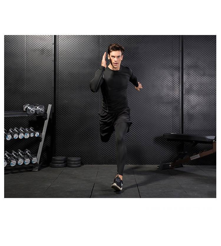 Mens Compression Sports 96%polyester 14%spandex Pants 7010 print logo 18