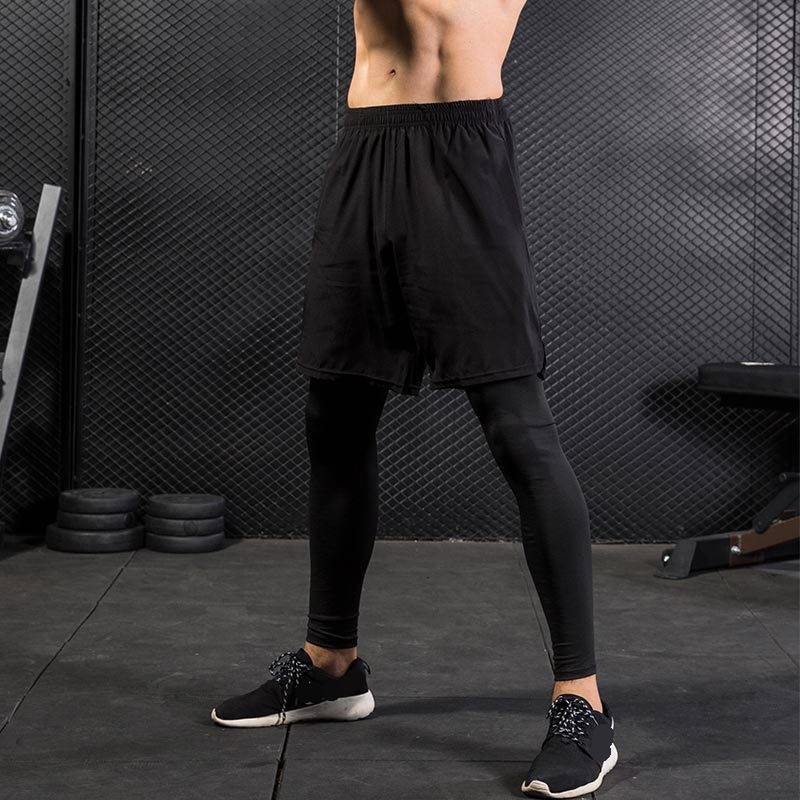 Mens Compression Sports 96%polyester 14%spandex Pants 7010 print logo 7