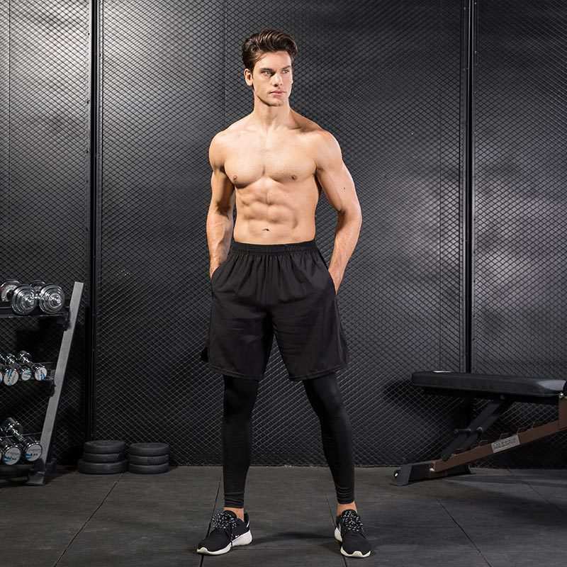 Mens Compression Sports 96%polyester 14%spandex Pants 7010 print logo 8