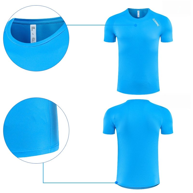 Custom 80GSM 100%polyester Lightweight Men's running shirts 725903536832 print logo 13