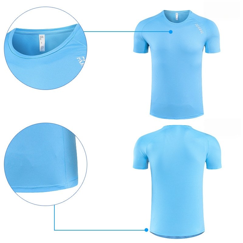 Custom 80GSM 100%polyester Lightweight Men's running shirts 725903536832 print logo 5