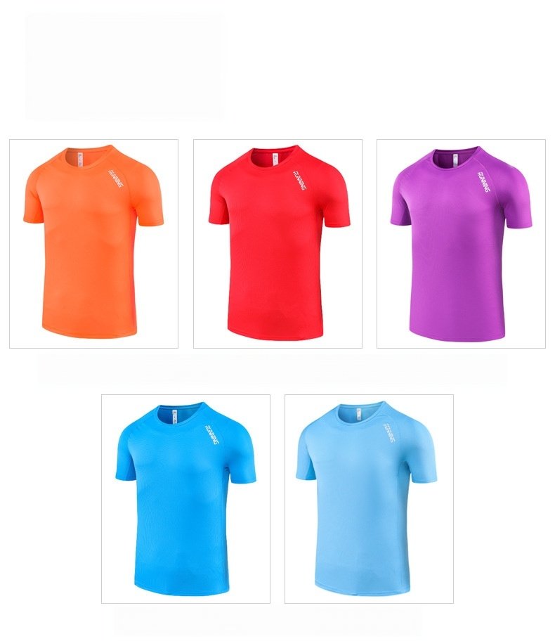 Custom 80GSM 100%polyester Lightweight Men's running shirts 725903536832 print logo 18