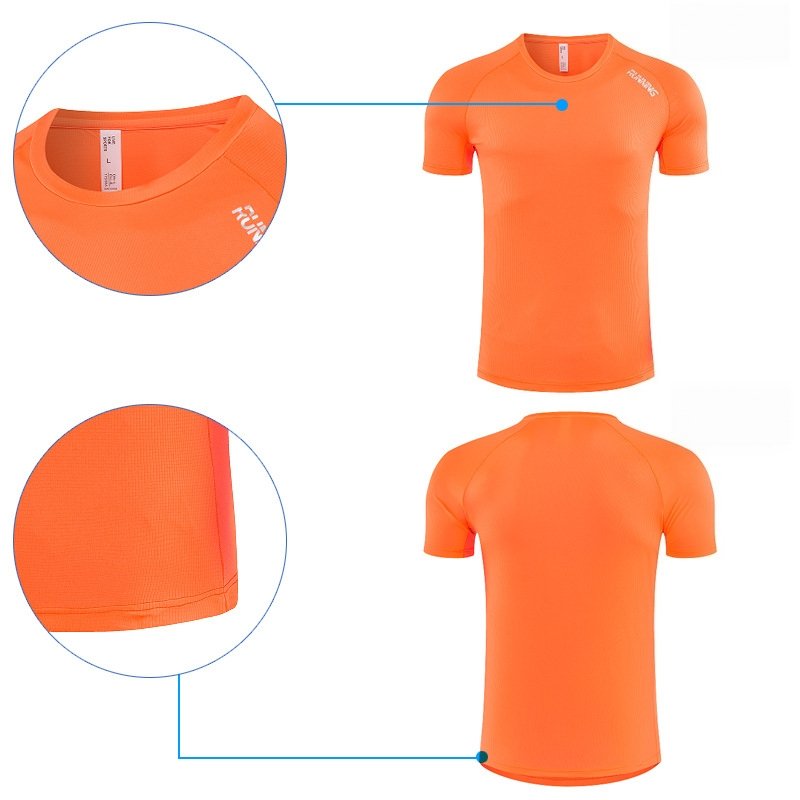 Custom 80GSM 100%polyester Lightweight Men's running shirts 725903536832 print logo 12