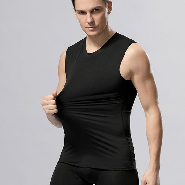 Mens Sports Compression 94%polyester 6%spandex Tank Top 807 print logo 1