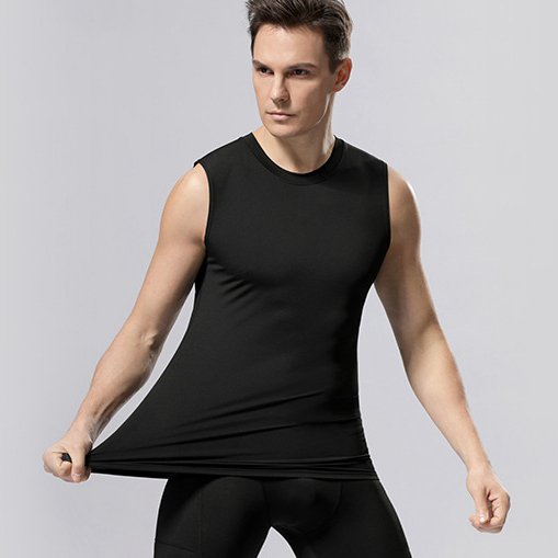 Mens Sports Compression 94%polyester 6%spandex Tank Top 807 print logo 14