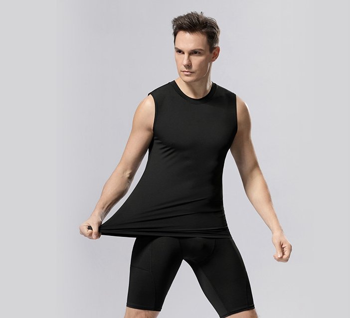 Mens Sports Compression 94%polyester 6%spandex Tank Top 807 print logo 16