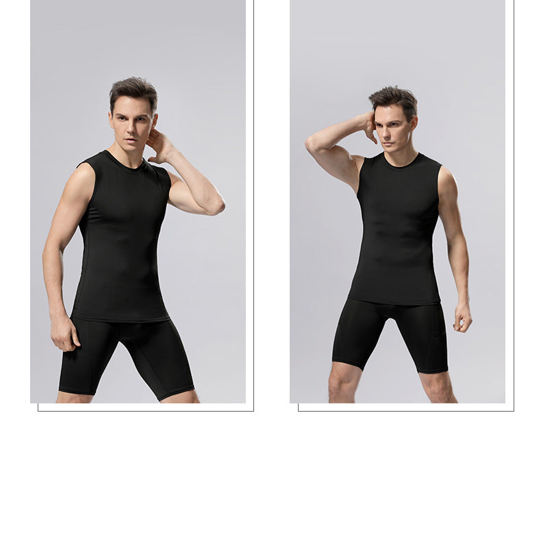 Mens Sports Compression 94%polyester 6%spandex Tank Top 807 print logo 17