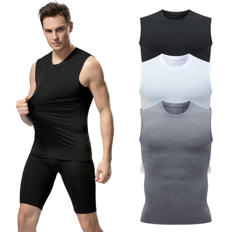 Mens Sports Compression 94%polyester 6%spandex Tank Top 807 print logo 7