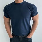 Mens Gym Training 95% cotton 5% spandex Tshirt 9035 print logo 15