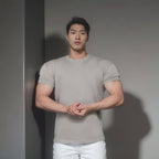 Mens Gym Training 95% cotton 5% spandex Tshirt 9035 print logo 22