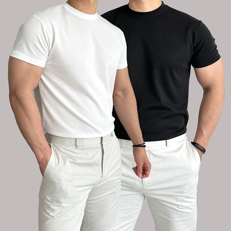 Mens Gym Training 95% cotton 5% spandex Tshirt 9035 print logo 24