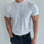 Mens Gym Training 95% cotton 5% spandex Tshirt 9035 print logo 25