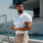 Mens Gym Training 95% cotton 5% spandex Tshirt 9035 print logo 33