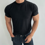 Mens Gym Training 95% cotton 5% spandex Tshirt 9035 print logo 36