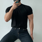 Mens Gym Training 95% cotton 5% spandex Tshirt 9035 print logo 40