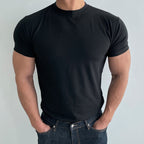 Mens Gym Training 95% cotton 5% spandex Tshirt 9035 print logo 41