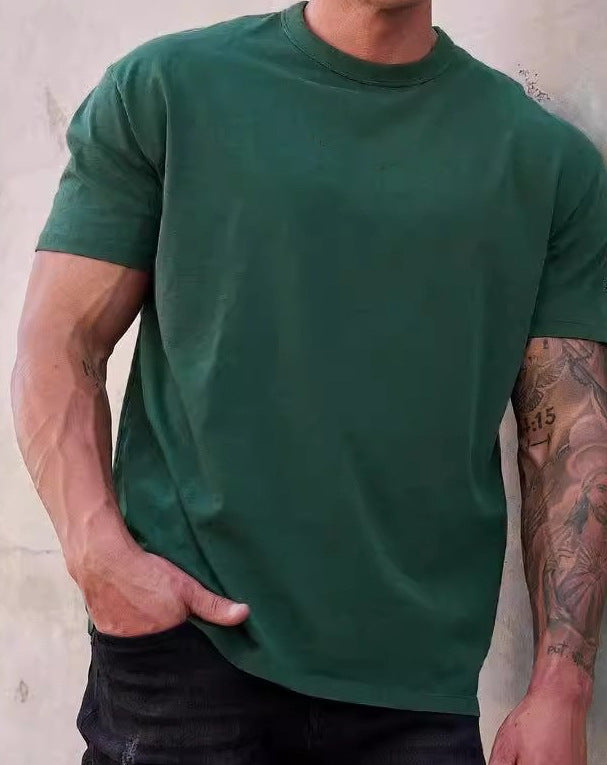 Mens Gym Training 95% cotton 5% spandex Tshirt 9035 print logo 6