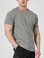 Mens Activewear Fitness 95% cotton 5% spandex Tshirt 9047 print logo 10