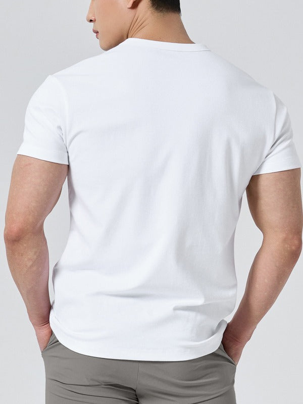 Mens Activewear Fitness 95% cotton 5% spandex Tshirt 9047 print logo 11