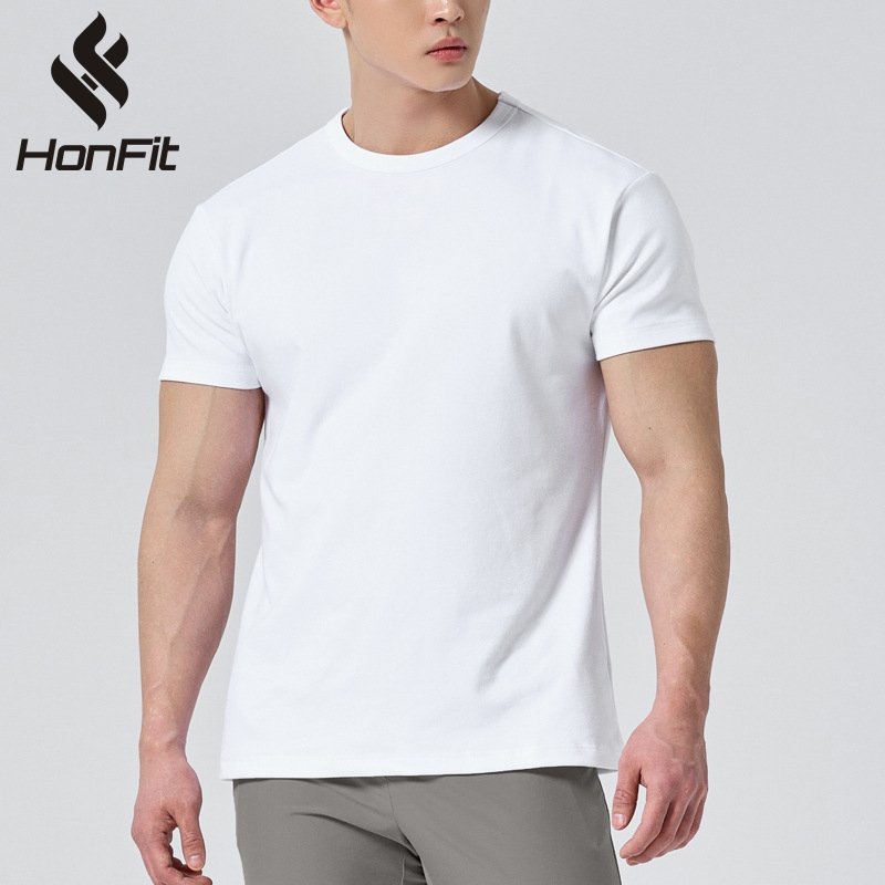 Mens Activewear Fitness 95% cotton 5% spandex Tshirt 9047 print logo 14