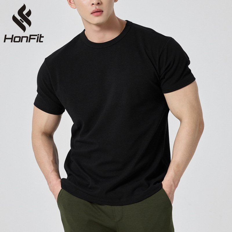 Mens Activewear Fitness 95% cotton 5% spandex Tshirt 9047 print logo 15