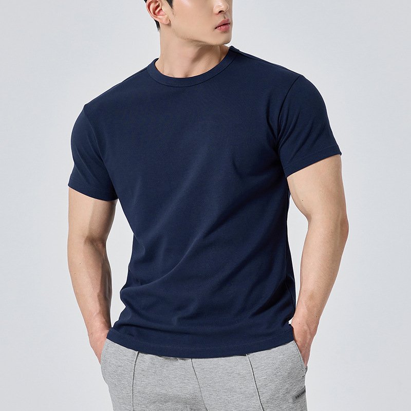 Mens Activewear Fitness 95% cotton 5% spandex Tshirt 9047 print logo 16
