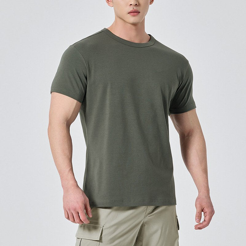 Mens Activewear Fitness 95% cotton 5% spandex Tshirt 9047 print logo 18