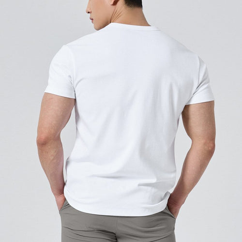 Mens Activewear Fitness 95% cotton 5% spandex Tshirt 9047 print logo 2