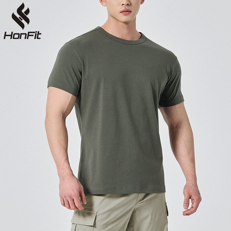 Mens Activewear Fitness 95% cotton 5% spandex Tshirt 9047 print logo 19