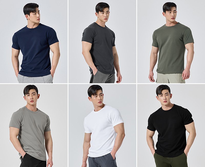 Mens Activewear Fitness 95% cotton 5% spandex Tshirt 9047 print logo 21