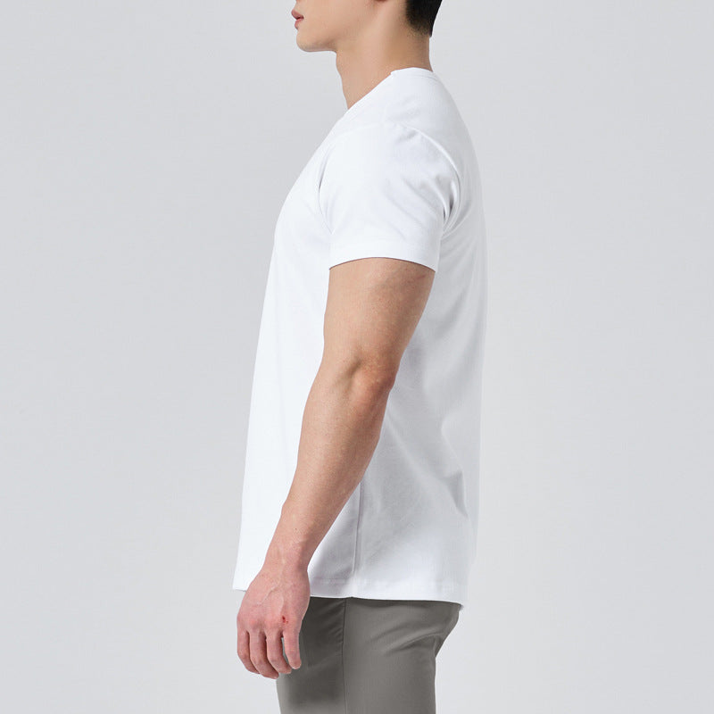 Mens Activewear Fitness 95% cotton 5% spandex Tshirt 9047 print logo 28