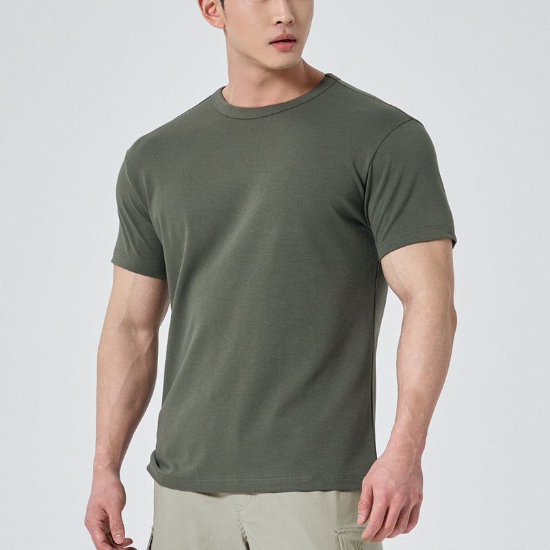 Mens Activewear Fitness 95% cotton 5% spandex Tshirt 9047 print logo 34