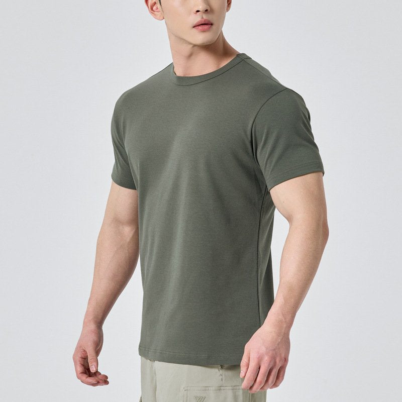 Mens Activewear Fitness 95% cotton 5% spandex Tshirt 9047 print logo 36
