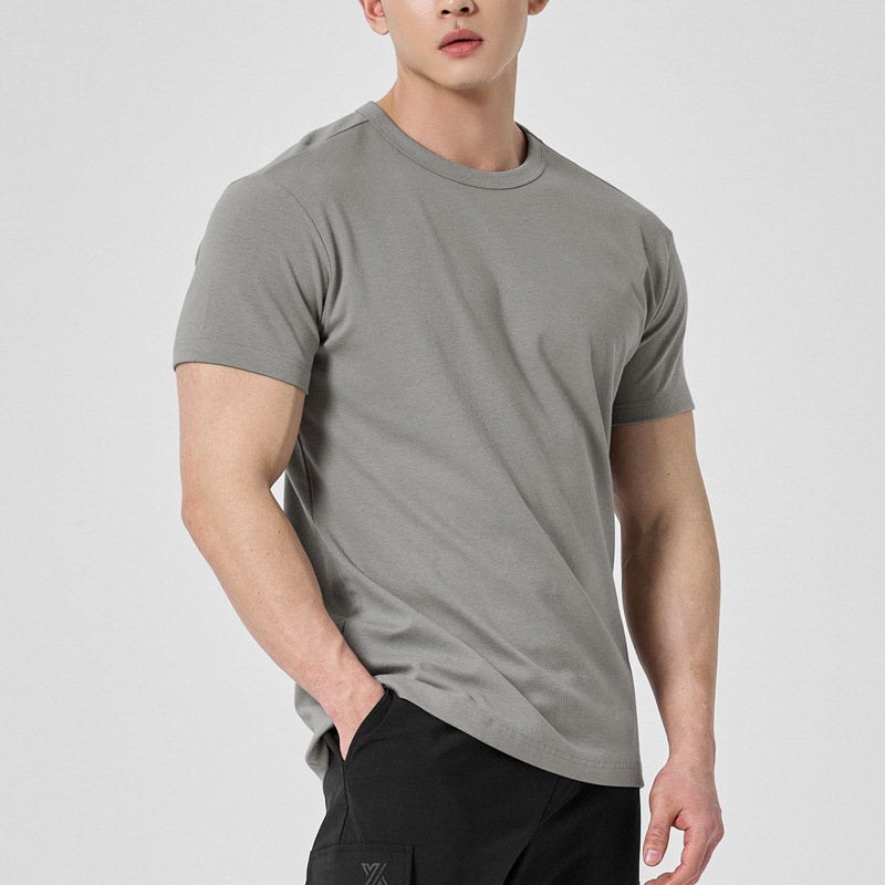 Mens Activewear Fitness 95% cotton 5% spandex Tshirt 9047 print logo 38