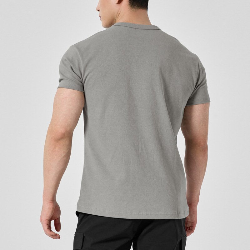 Mens Activewear Fitness 95% cotton 5% spandex Tshirt 9047 print logo 39