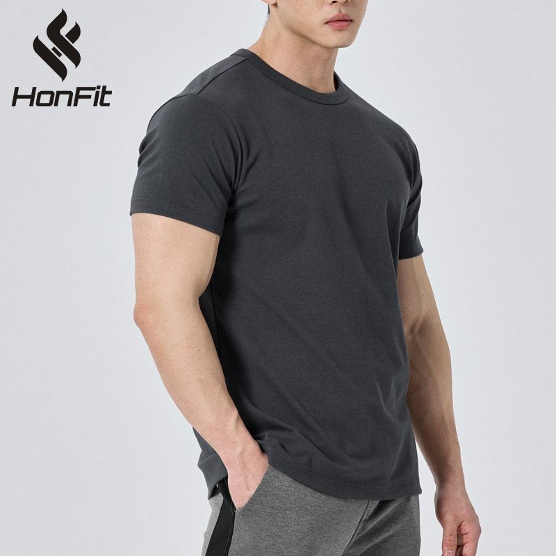 Mens Activewear Fitness 95% cotton 5% spandex Tshirt 9047 print logo 43