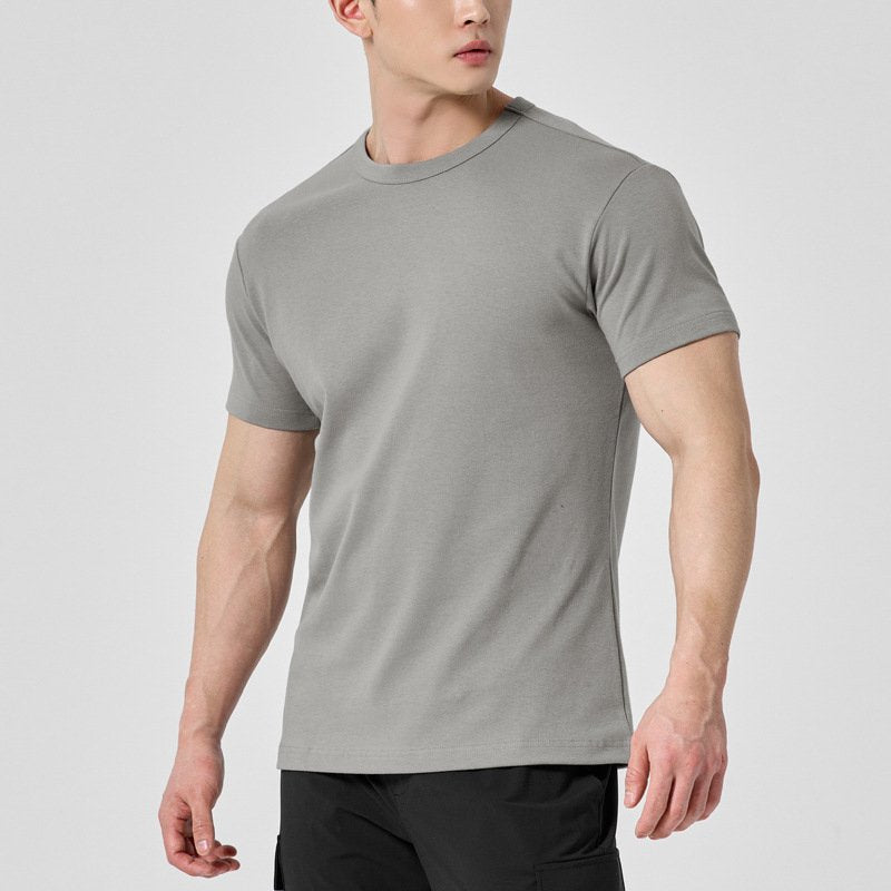 Mens Activewear Fitness 95% cotton 5% spandex Tshirt 9047 print logo 6