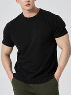 Mens Activewear Fitness 95% cotton 5% spandex Tshirt 9047 print logo 9